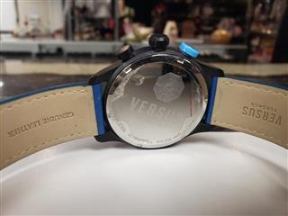 VERSUS BY VERSACE SOHO CHRONOGRAPH BLACK DIAL BLUE LEATHER MEN'S WATCH 3C7330000